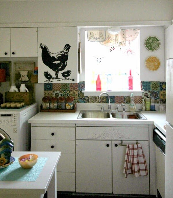 In Before & After Kitchen Photos, my kitchen countertops white instead of black.