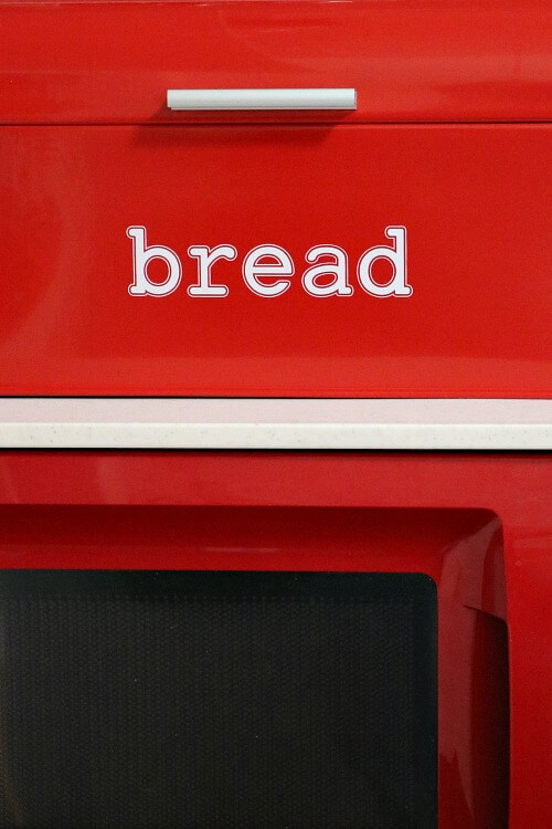 In The Red & White Bread Box, I put it on my microwave