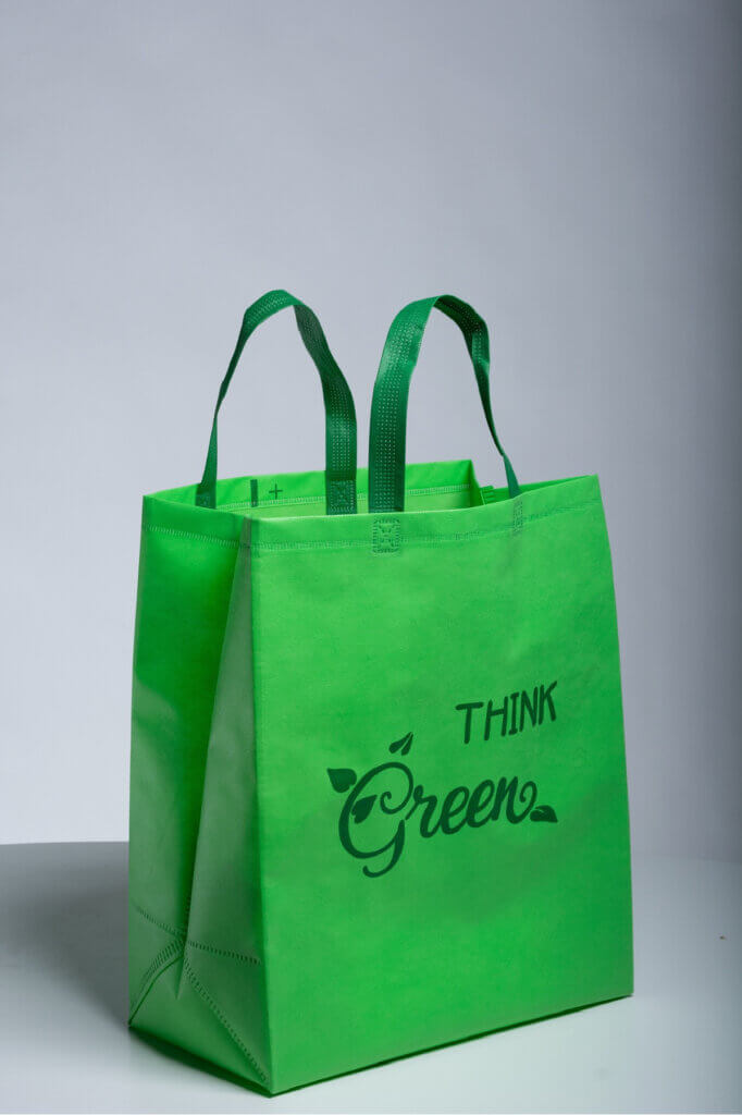 Think Green green shopping back with handles