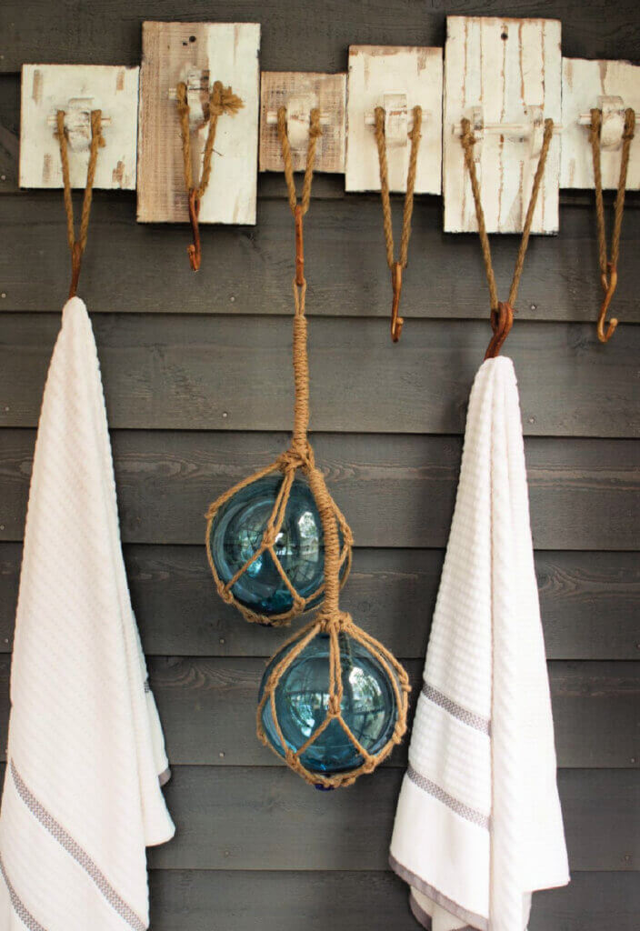 A place to hang beach towels and nautical decor
