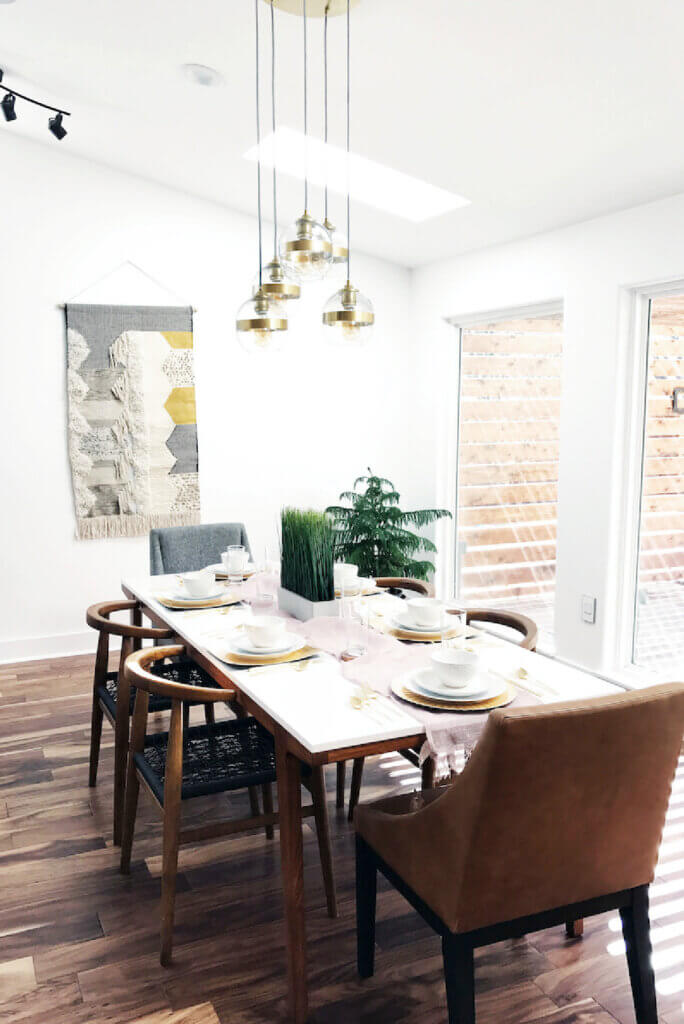 The dining room of the House Flipping Couple In Dallas