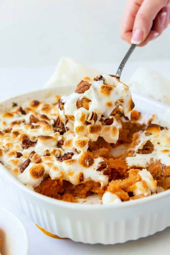 In deciding on thanksgiving meal menu, there is this sweet potato casserole recipe I like