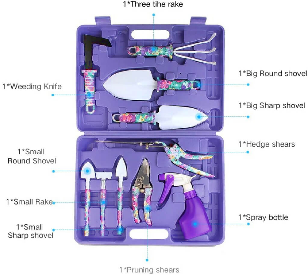10 gifts for gardeners under $50 has a purple toolkit