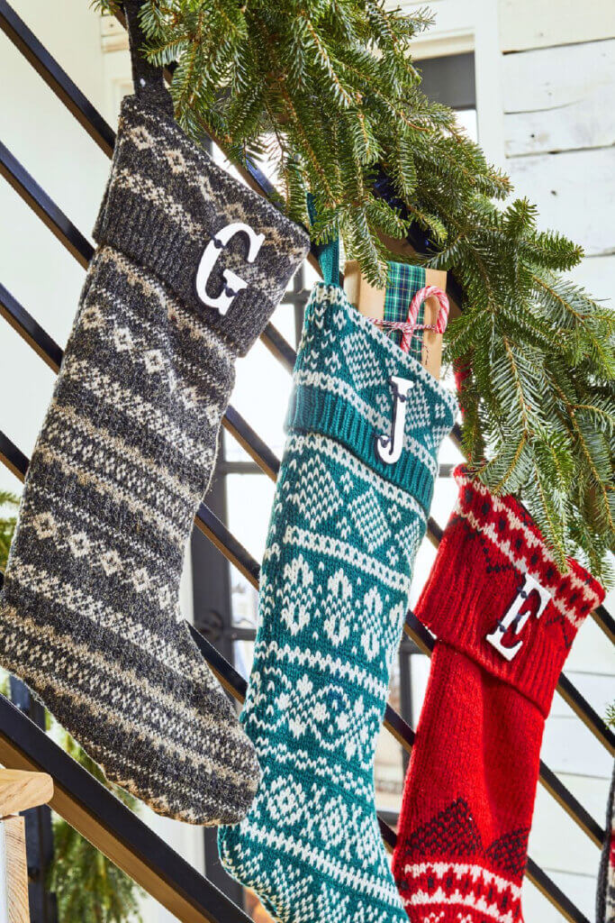 Decorating A Michigan Farmhouse For Christmas means wool stockings