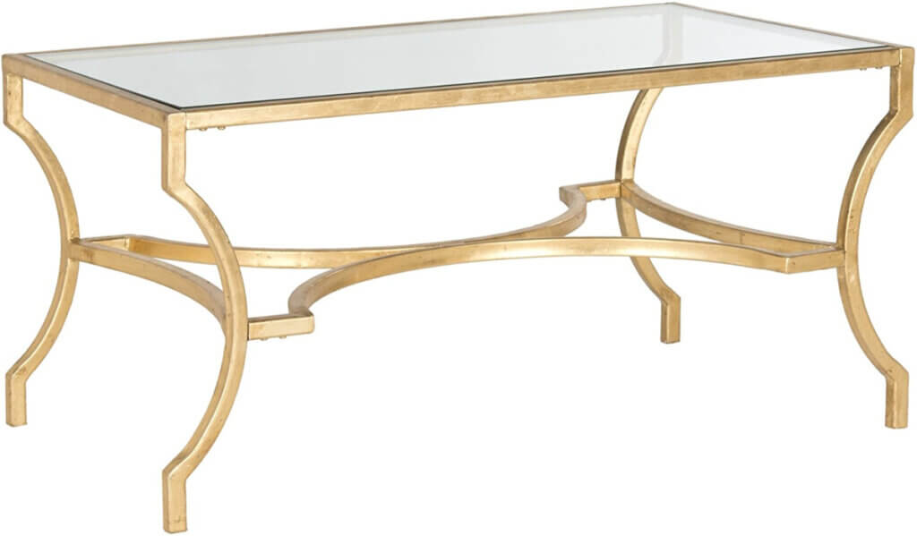 In favorite things I've purchased in 2021 this gold and glass coffee table is one of my very favorite purchases