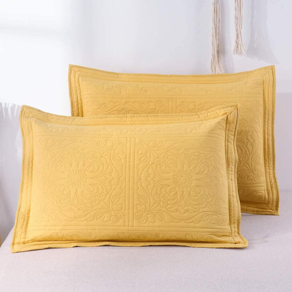 In favorite things I've purchased in 2021 these yellow gold quilted shams are very comfy