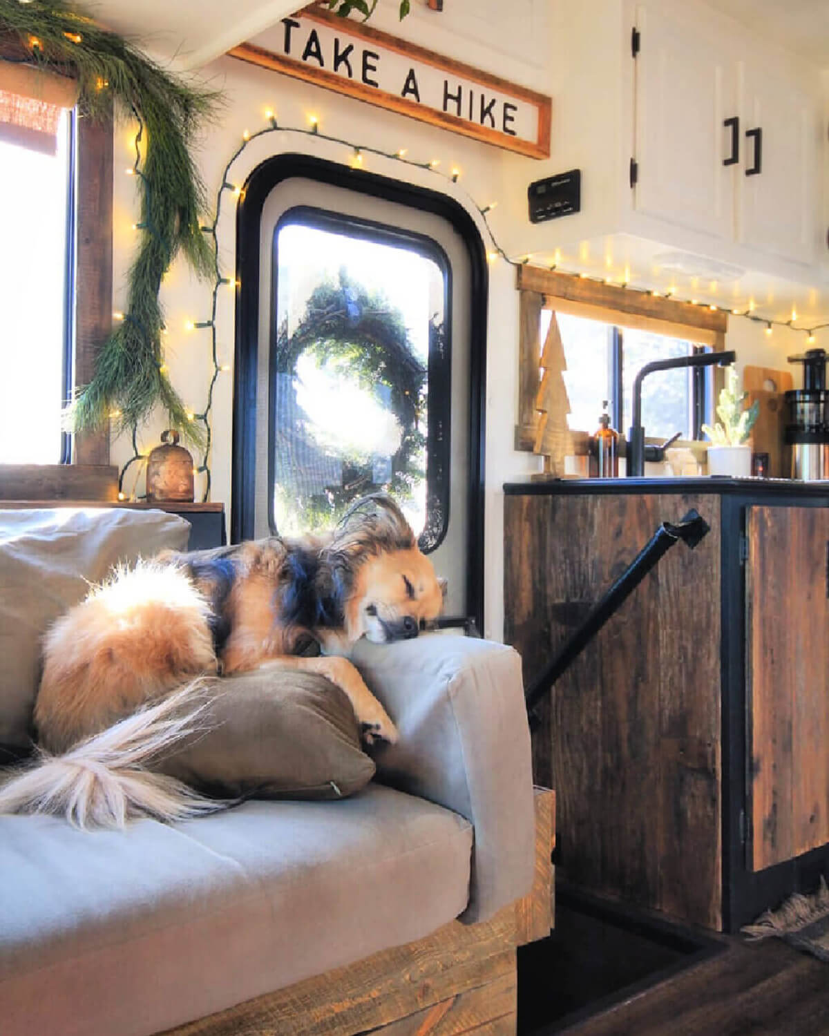 Decorating your RV for Christmas means putting lights up.