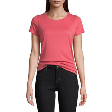 Buying Budget Women's Clothing At JCPenney, I ordered this Pink short-sleeved shirt for women