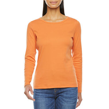 Orange women's long-sleeved t-shirt