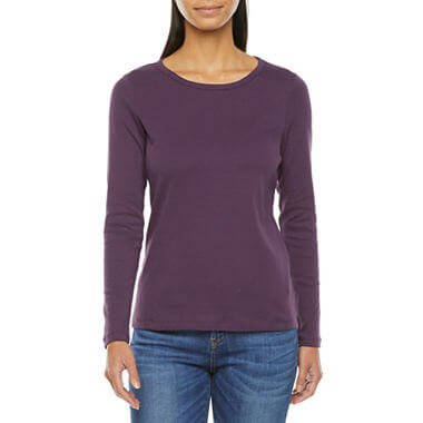 In buyimg budget women' clothing at JCPenney, I also purchased this long-sleeved t-shirt