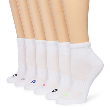 White quarter socks for women