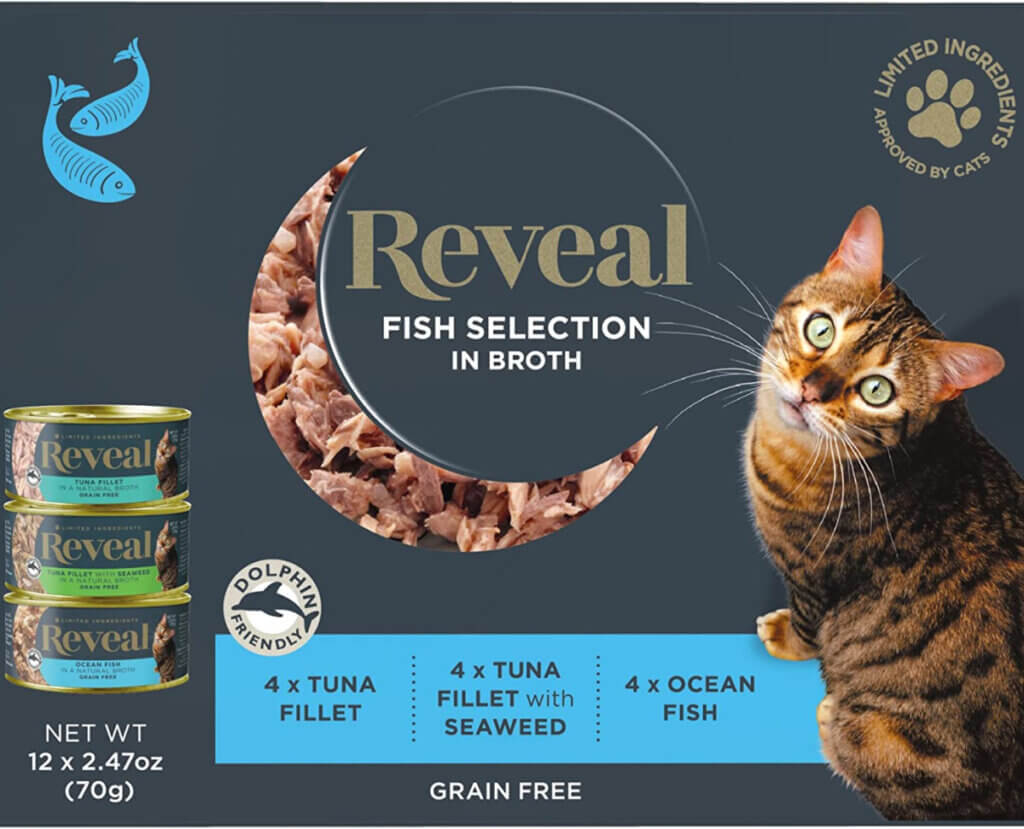 The new Reveal canned cat food is a hit, this is the box of 24 cans