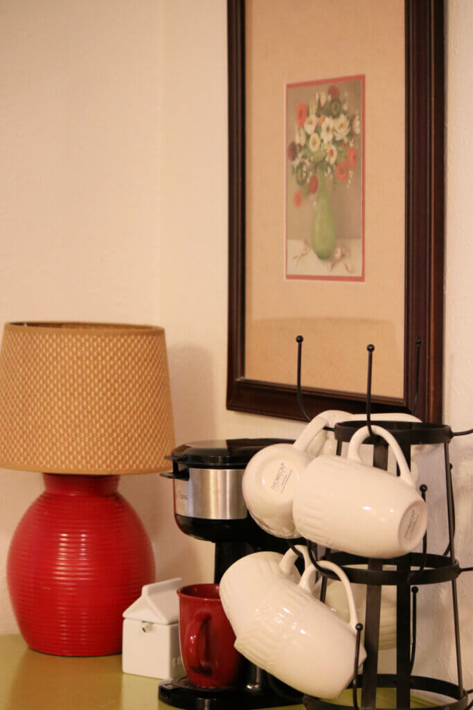 In Week 1 In My Apartment: The Coffee Bar, I am loving the arrangement of this corner.