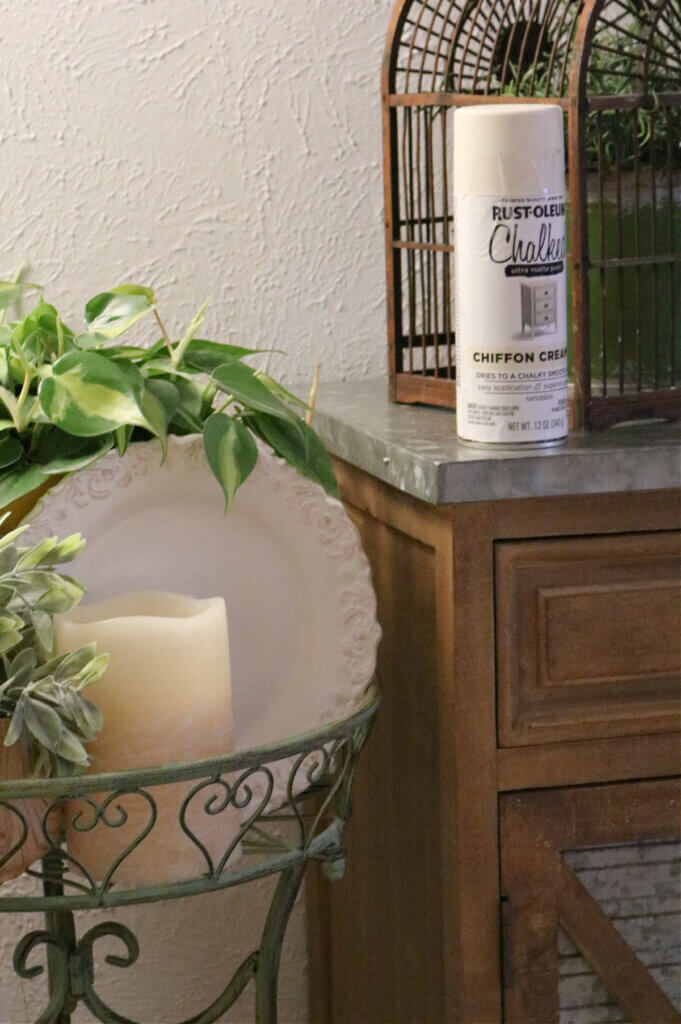 In home office teaser, this is a can of chiffon cream chalk spray paint I plan to use in here
