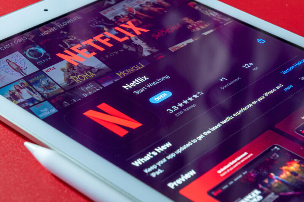 A tablet set to Netflix shows to watch