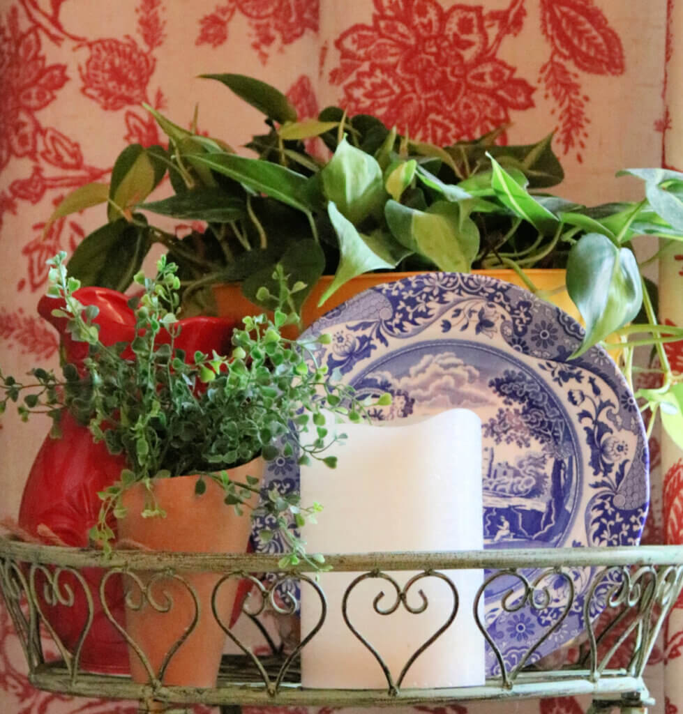 In A Patriotic Plant Stand Vignette, I used red, white and blue decor in this pretty stand