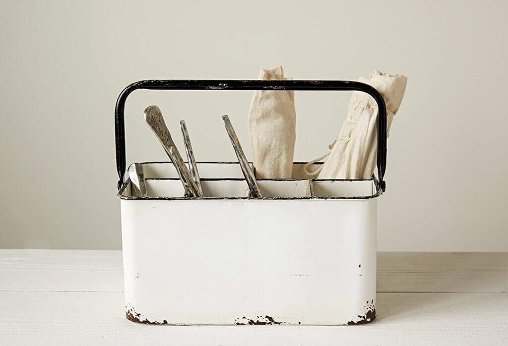 In Red & White Finds At Amazon, I found this cute silverware caddy