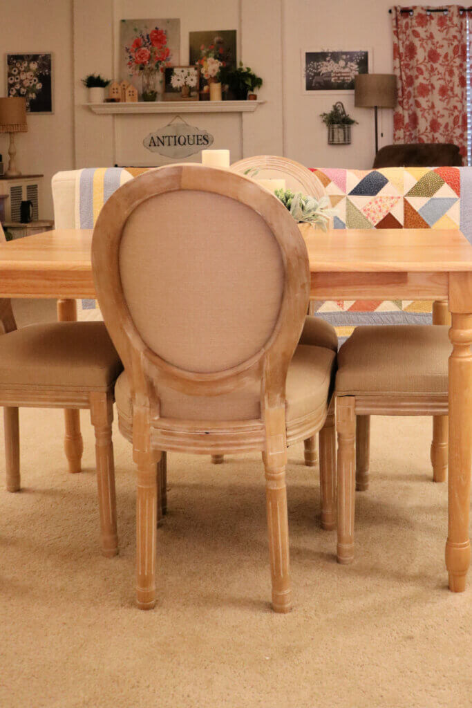 French Country style dining chairs I put together for my dining space.