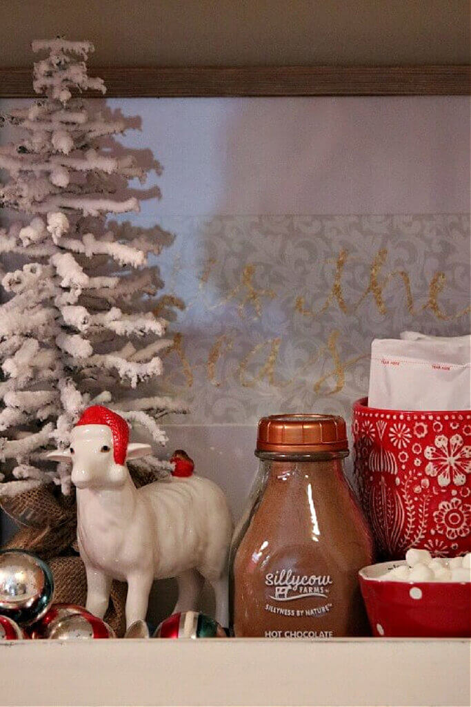 In Christmas Inspiration I've Loving Today, this is a cocoa bar I set up at my former apartment.