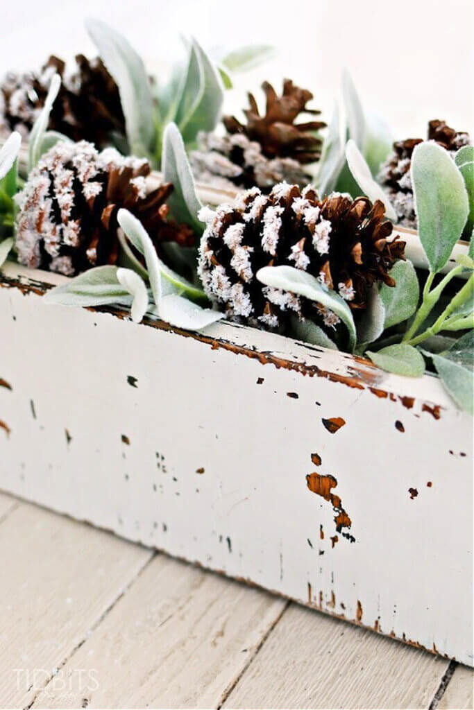 This blogger shows you how to make snow covered pine cones to decorate for winter.