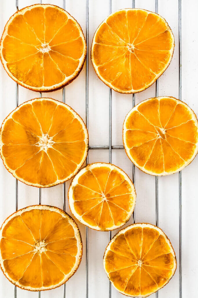 Drying oranges for the holidays.