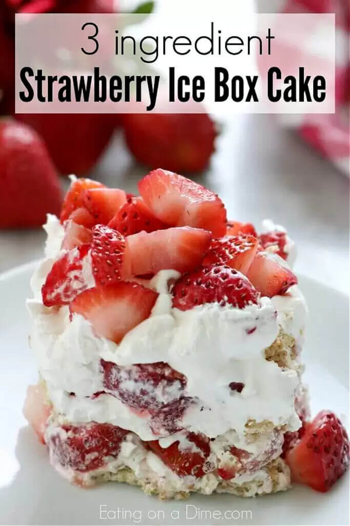 3 ingredient strawberry ice box cake