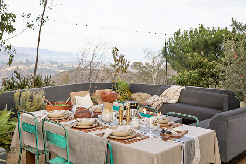 In A Small Laurel Canyon House, this is the outdoor space looking out over Los Angeles.