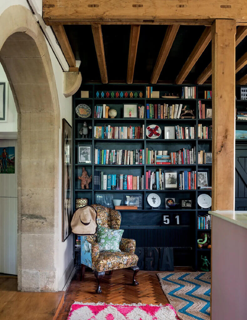 A room full of shelves and books