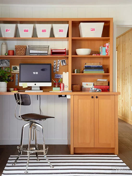 In Modernized Mobile Home In California, this is the small office nook