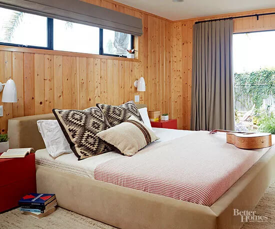 In Modernized Mobile Home In California, this is the master bedroom