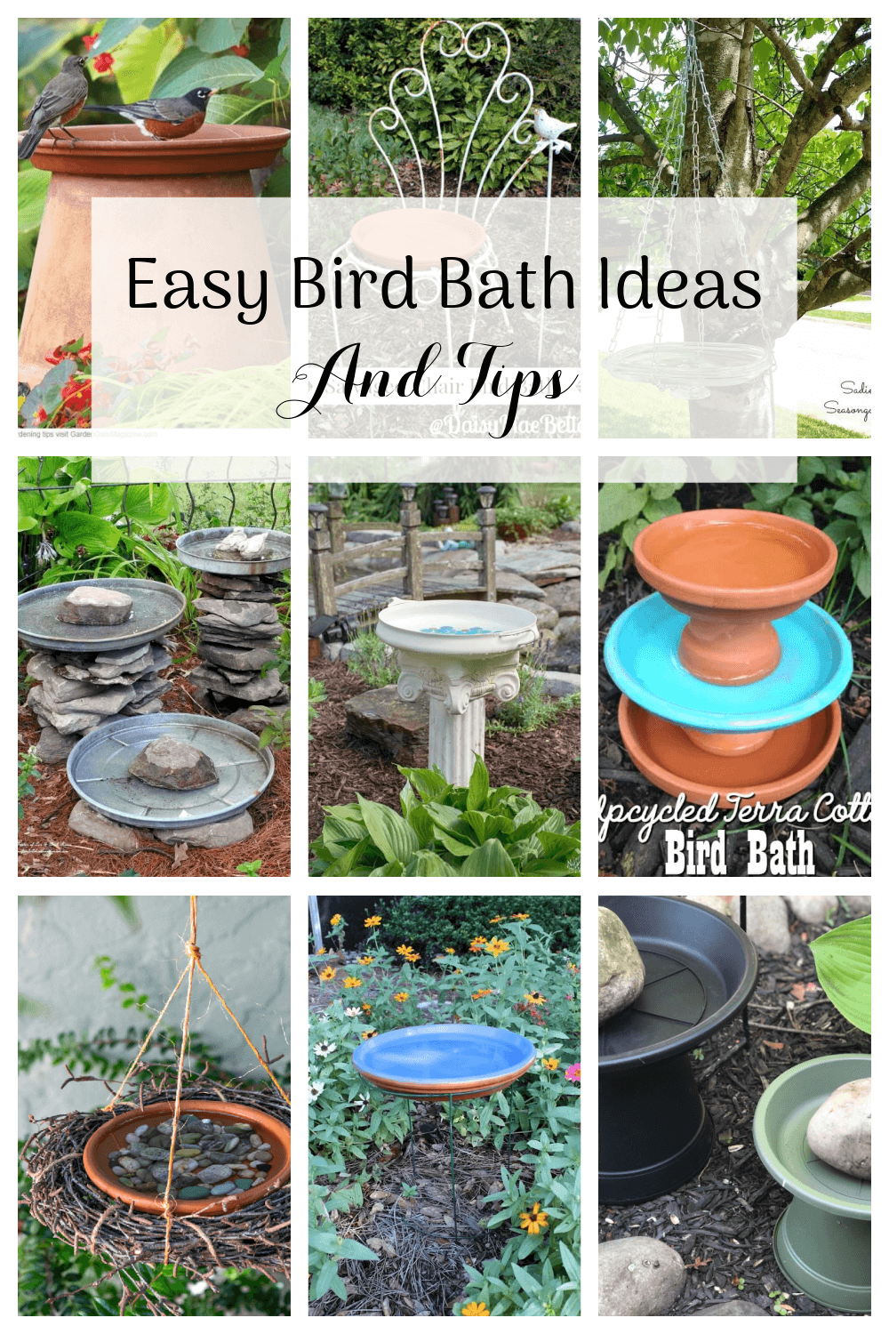 Easy Bird Bath Ideas & Tips