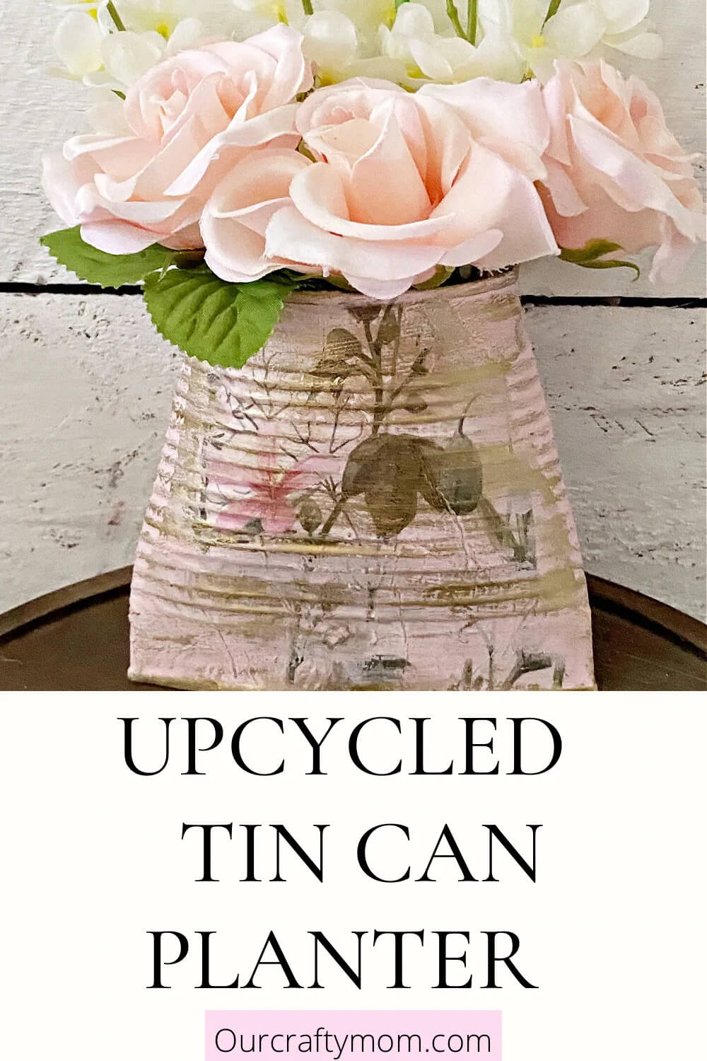 In Frugal Crafts: Don't Throw Out Those Cans, this one becomes a pocket planter