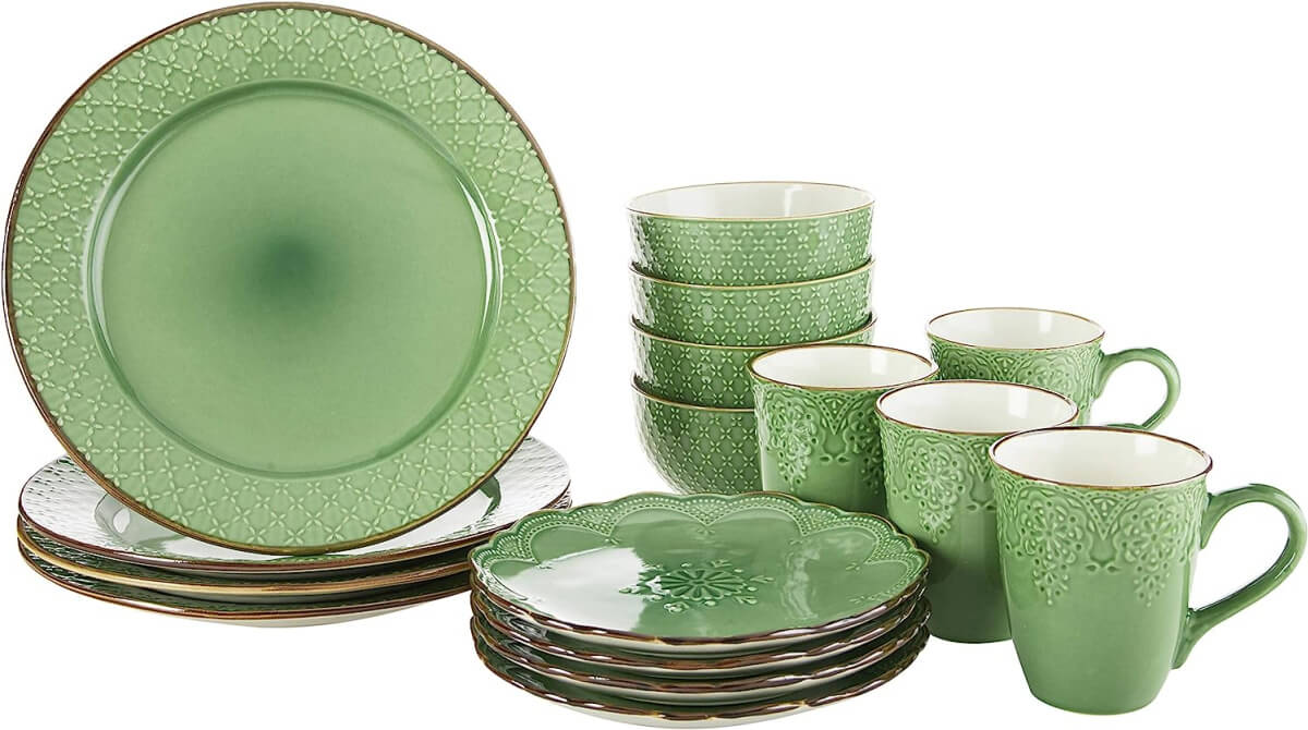 Green dishware from Amazon