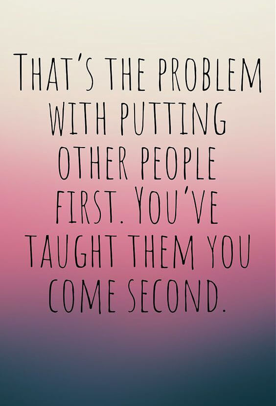 The problem with putting other people first