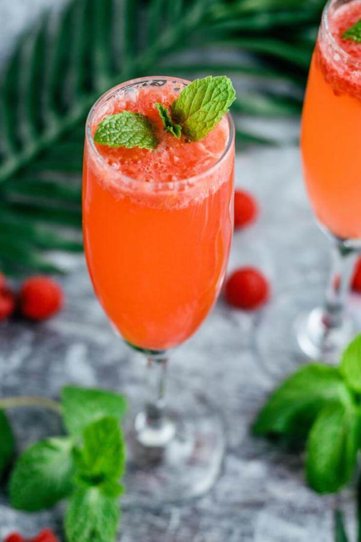 In 10 Christmas Beverages, this is a recipe for Raspberry Champagne Punch Bellini Recipe