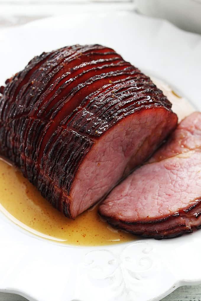 Ham cooked in the slow cooker