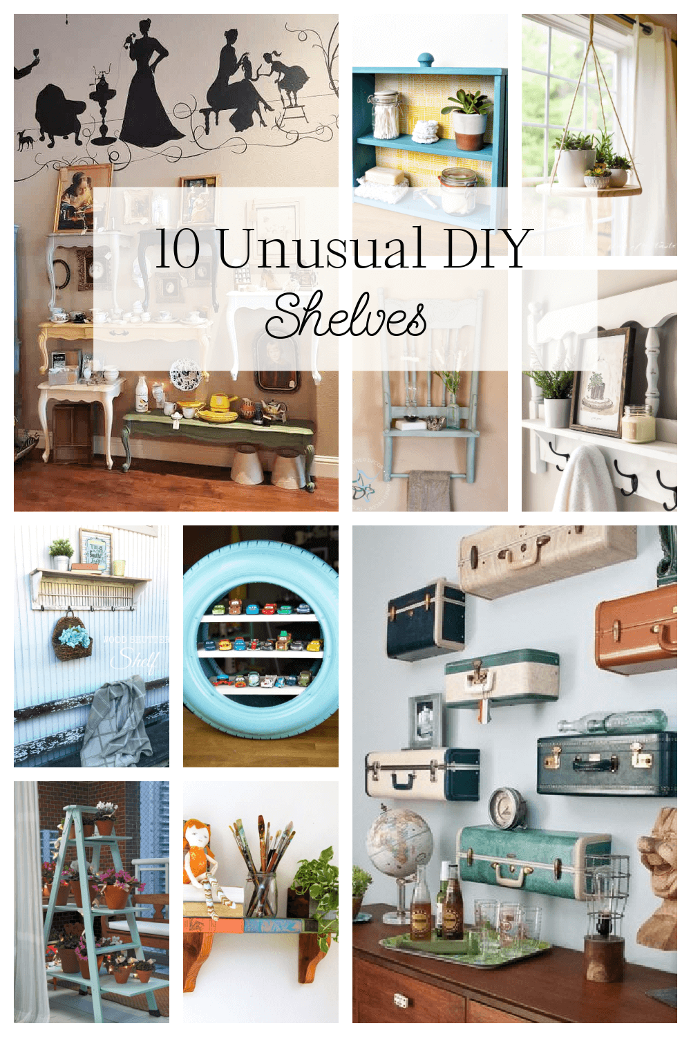 10 Unusual DIY Shelves graphic
