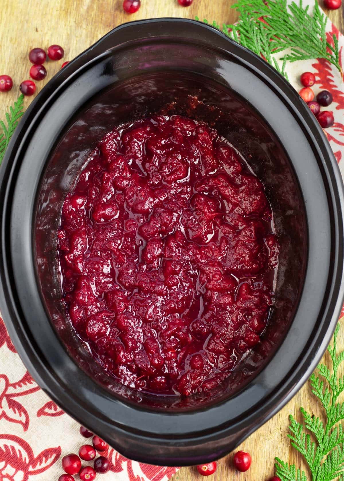 Cranberry sauce cooked in the crock pot