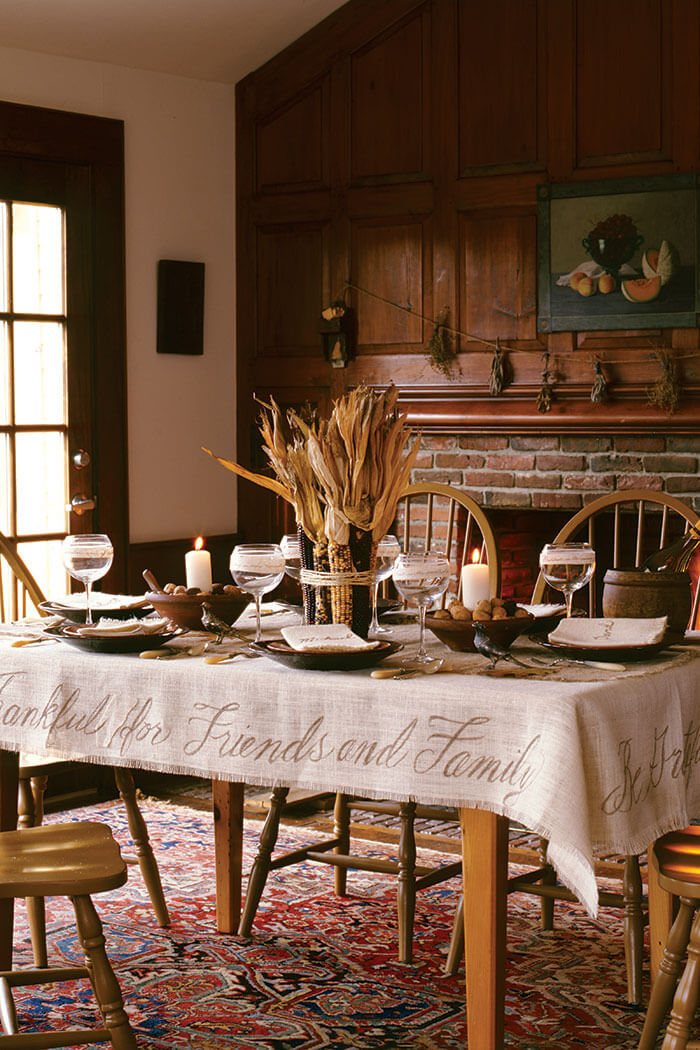 In The Love Of Home Files, this is a dining room set up for Thanksgiving