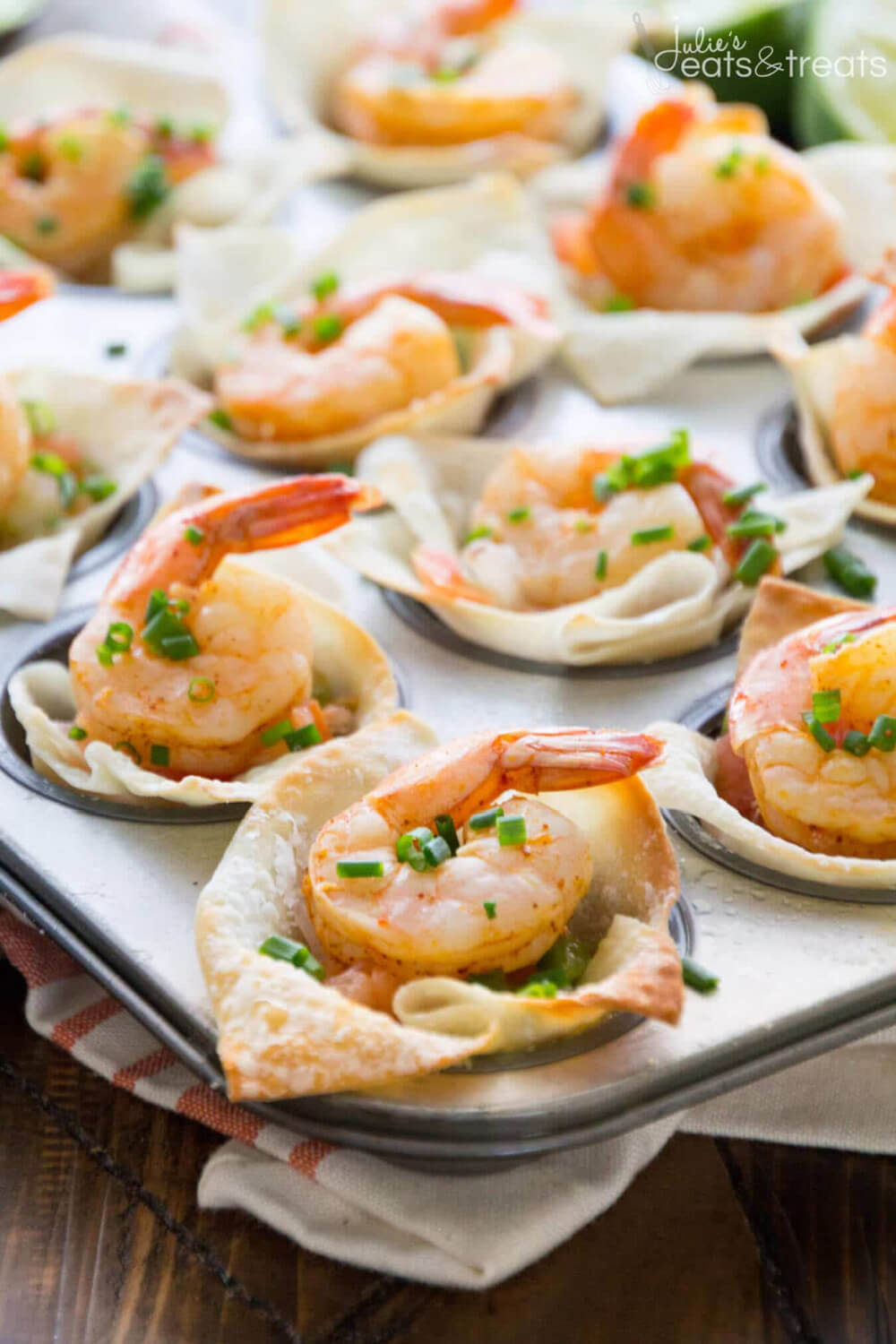 In 10 Delightful New Year's Eve Appetizer Recipes, these are light Tex Mex shrimp wonton cups
