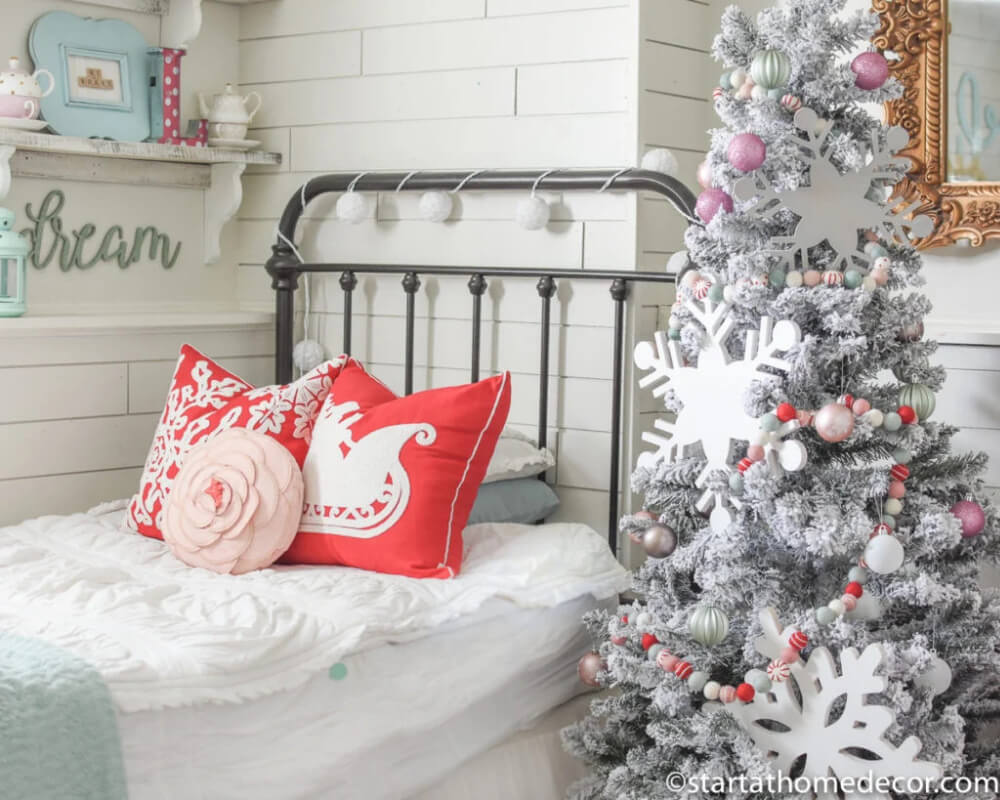 In The Love Of Home Files #7, this is a little girl's bedroom with a pretty tree