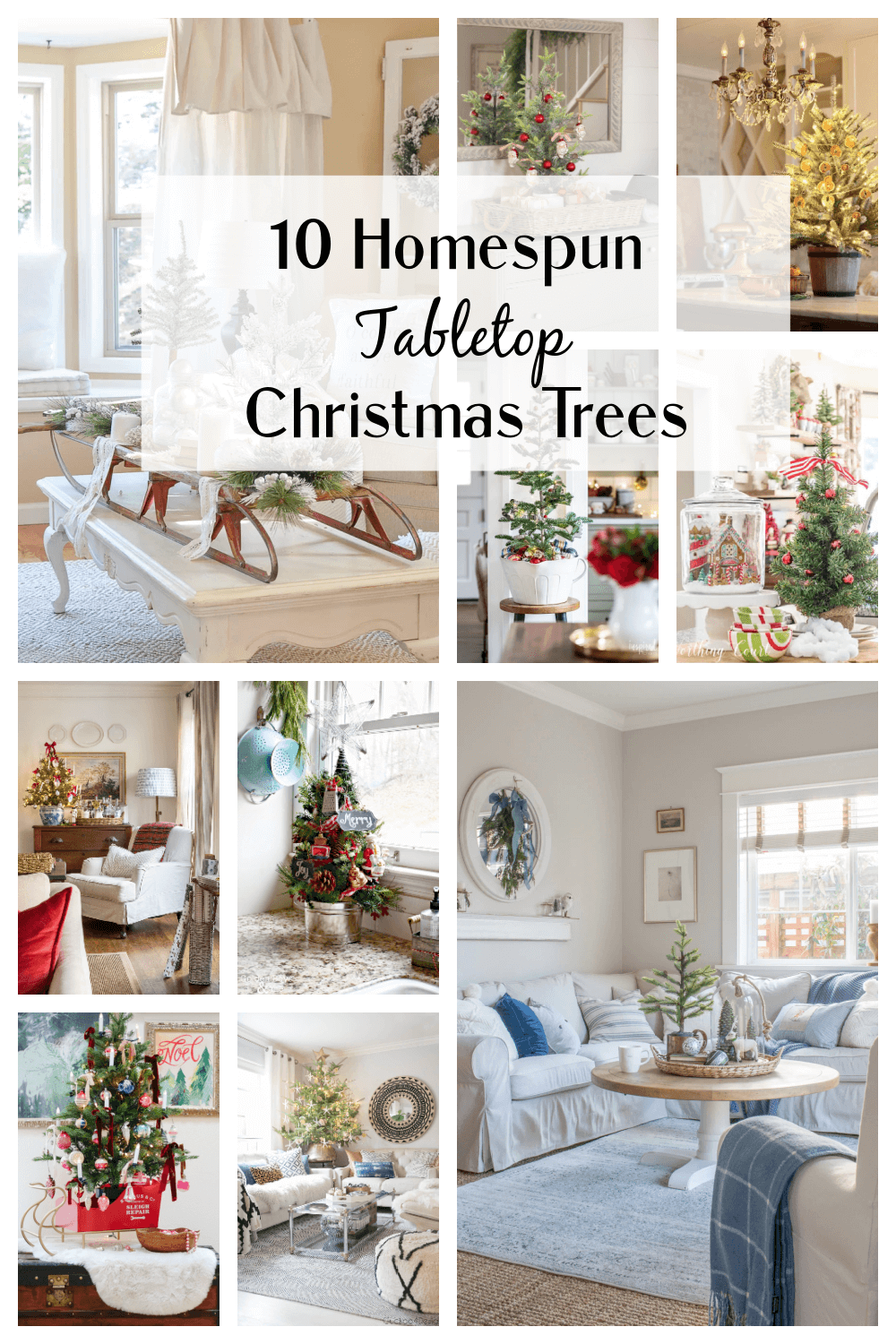 10 Homespun Tabletop Christmas Trees