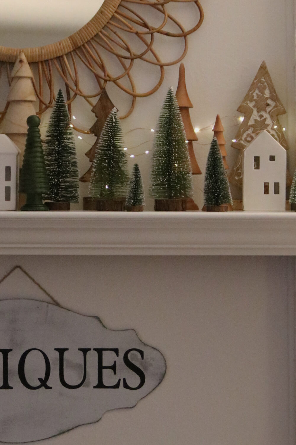 A Bevy Of Trees Christmas Mantel