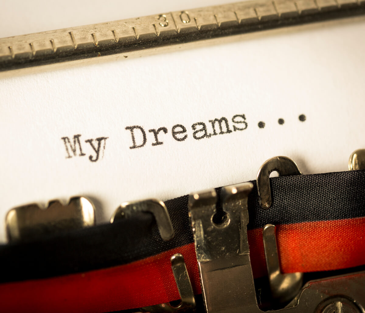 In These Dreams Are Made Of Me, an old typewriter writes the words: My Dreams