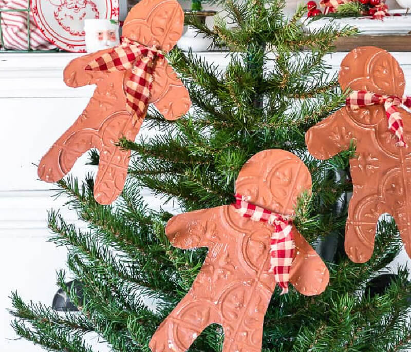 In The Love Of Home Files #7. Dollar Tree embossed tile gingerbread men DIY