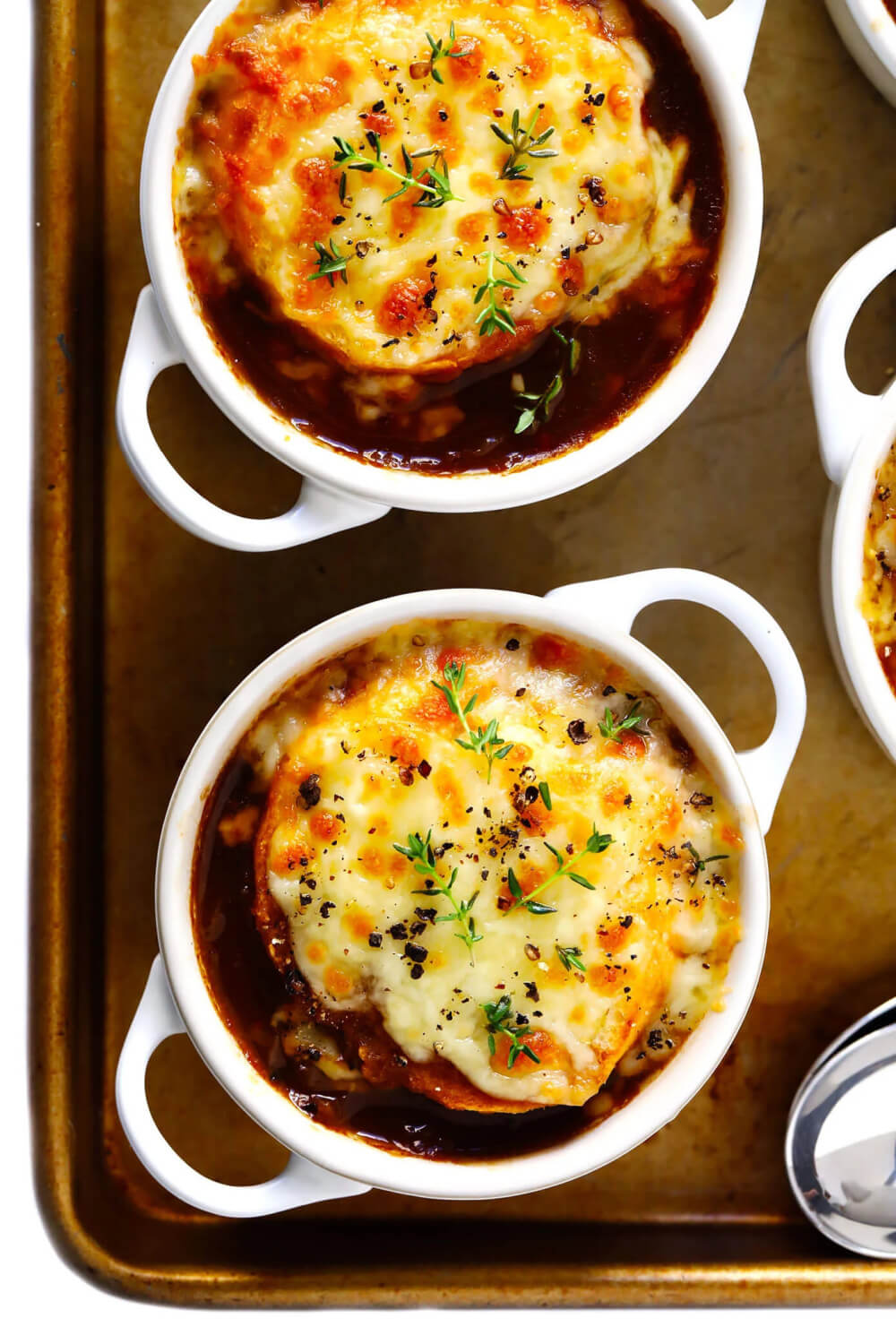 French Onion Soup would warm your tummy once you're in out of the cold