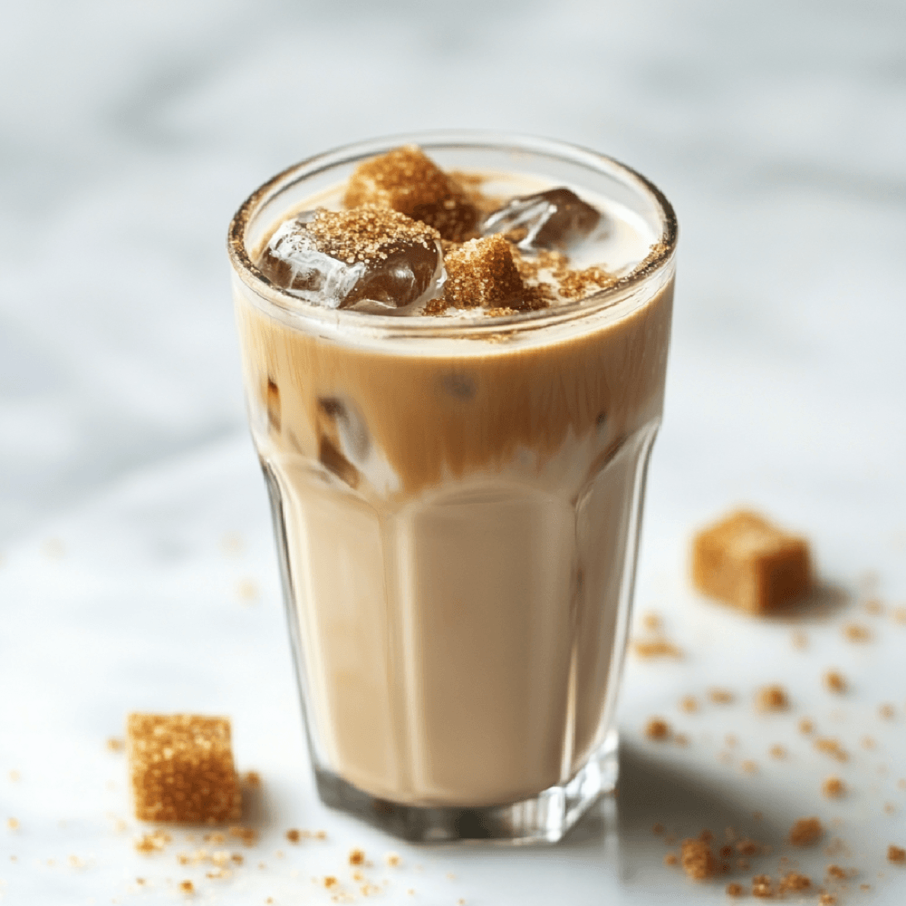 Brown sugar vanilla iced coffee instructions.