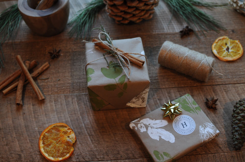 In 8 Unique Eco Friendly Gift Wrapping Ideas, herb inspired wrapping paper