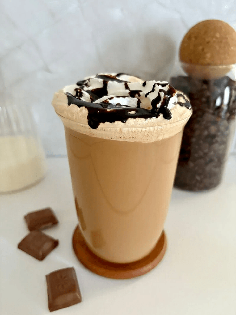 Delicious iced coffee recipes for summer could include this recipe for homemade iced mocha coffee.