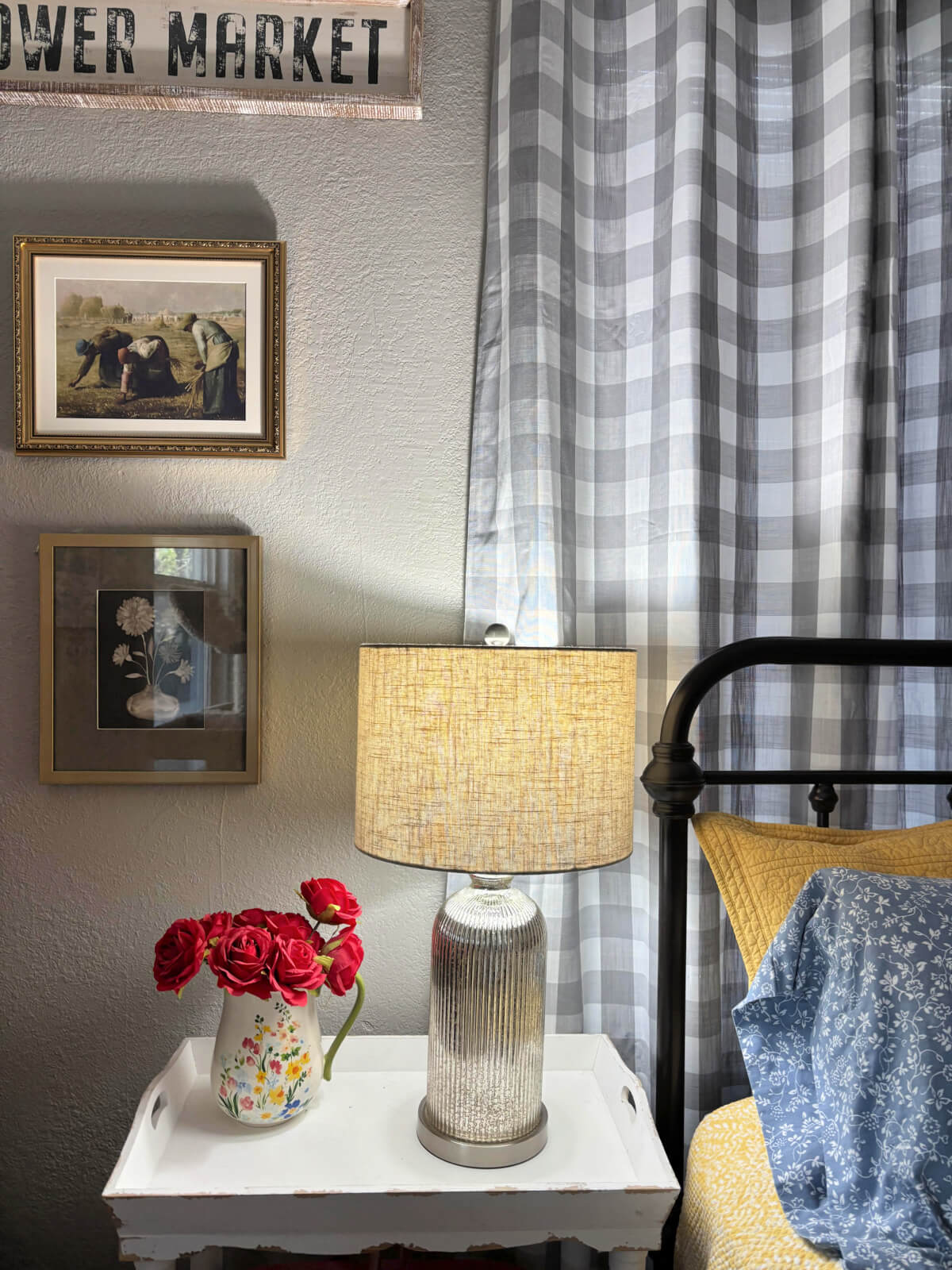 Create an inviting guest room for visitors with a nightstand and other flat surfaces.